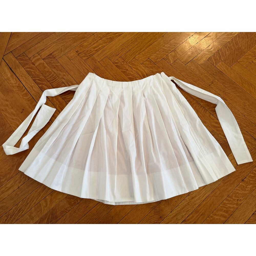 Chloé White Flat-Pleat Skirt Size 40